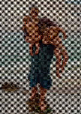 Fisherman’s wife coming to bath her Children