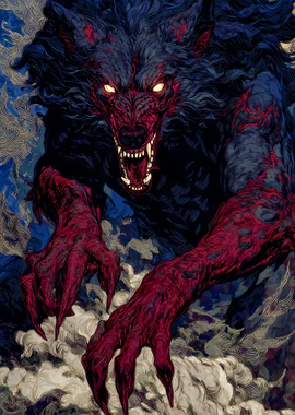 Fierce Werewolf with Glowing Eyes