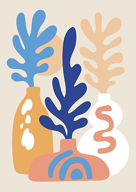 Abstract Floral Vases