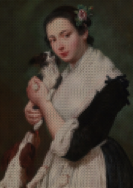 A Young Lady With Two Dogs