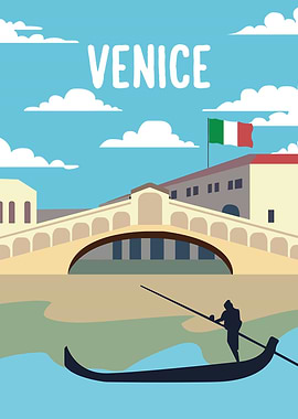 Venice Gondola and Bridge
