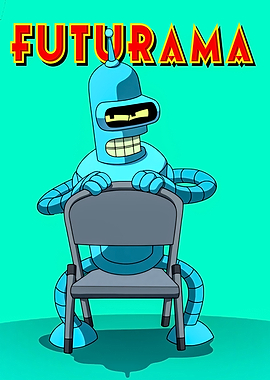 Futurama Bender Sitting on Chair