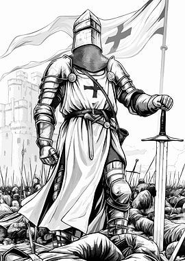 Knight Standing Over Fallen Enemies