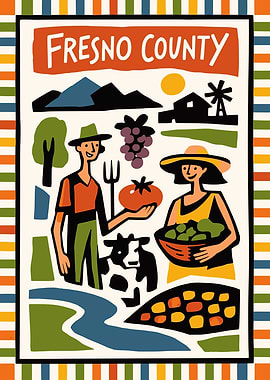 Fresno County Farm Poster