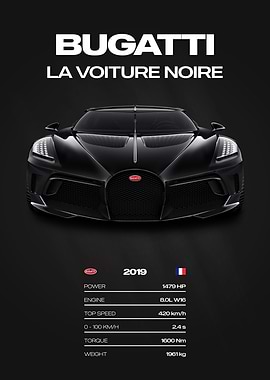 Bugatti La Voiture Noire Car Poster
