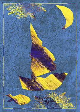 Paper Boat with Moon and Fish