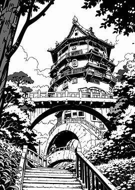 Enchanted Pagoda Tower and Bridge