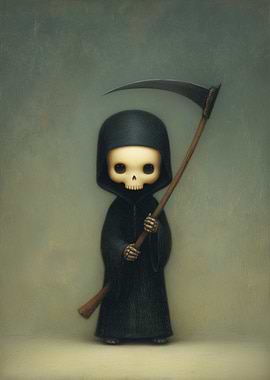 Cute Grim Reaper with Scythe