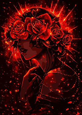 Fiery Rose Crown Woman