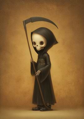 Cute Grim Reaper with Scythe
