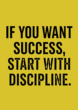 Success Through Discipline Motivational Text
