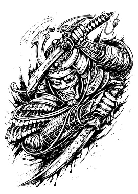 Samurai Warrior with Swords