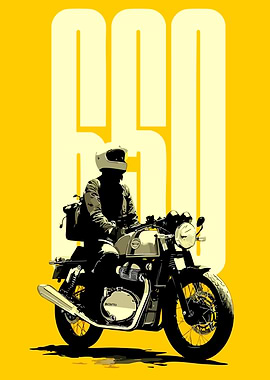Motorcyclist with '650' text