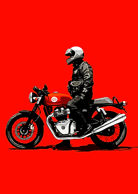 Rider on a Red Motorcycle