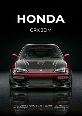 Honda CRX JDM car postert