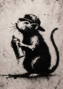 Banksy Rat with Spray Can