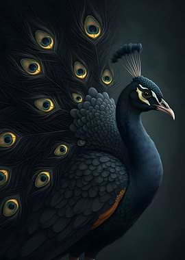 Majestic Peacock with Displayed Feathers