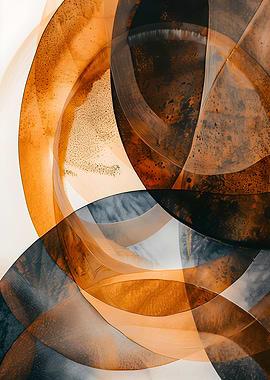 Abstract Orange and Blue Swirls