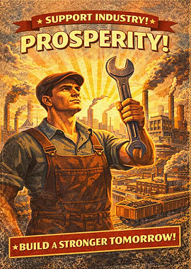 Worker holding wrench with industrial background