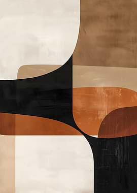 Abstract Geometric Shapes in Earth Tones