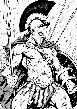 Spartan Warrior in Battle