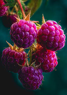 Vibrant Purple Raspberries Cinematic Art