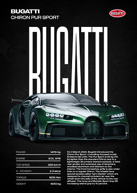 Bugatti Chiron Pur Sport Poster
