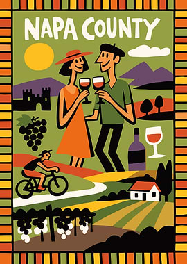 Napa County California Travel Poster