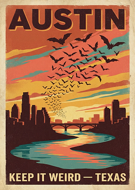 Austin Keep It Weird Vintage Poster