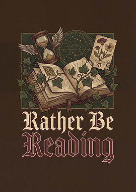 Rather Be Reading Book Art