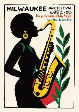 Milwaukee Jazz Sax Poster