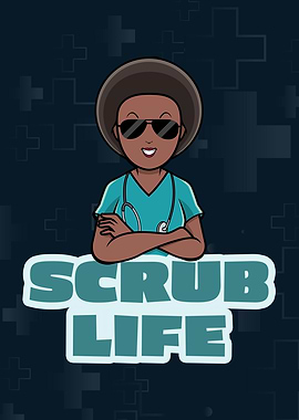 Scrub Life Cartoon Nurse