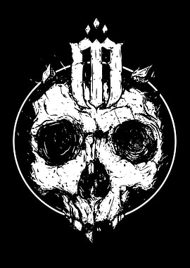 Gothic Skull Crown Emblem