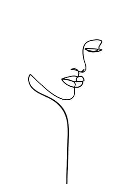 Minimalist Line Art of a Woman's Face
