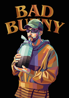 Bad Bunny Pop Art Portrait