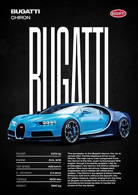 Bugatti Chiron Poster