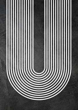 Abstract U Shape with Stripes