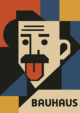 Bauhaus Style Einstein Portrait