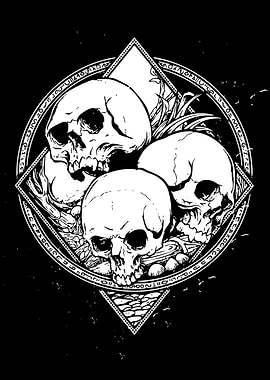 Three Skulls in a Circle