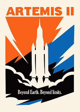 Artemis II Rocket Launch Poster