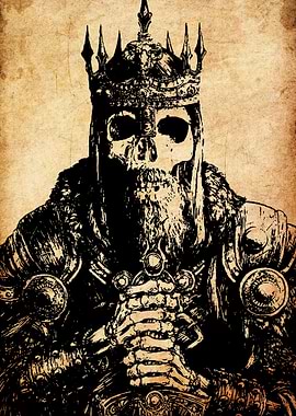 Skeleton King with Crown and Sword