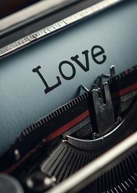 Love typed on a vintage typewriter