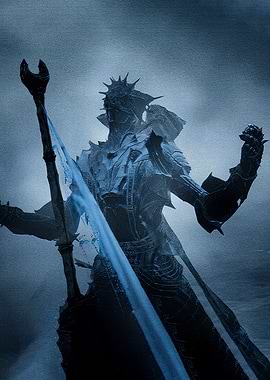 Dark Knight with Glowing Staff