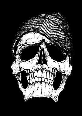 Skull Wearing a Beanie
