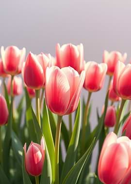 Pink Tulips in Bloom