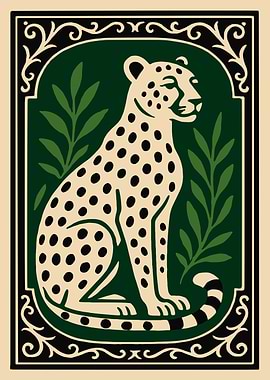 Cheetah in Decorative Frame