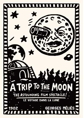 A Trip to the Moon Vintage Poster
