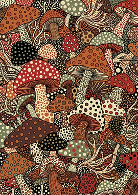 Yayoi Kusama Inspired Fungi Mushroom