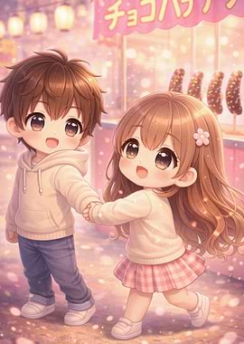 Anime Couple Holding Hands