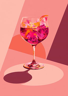 Vibrant Cocktail with Citrus and Ice